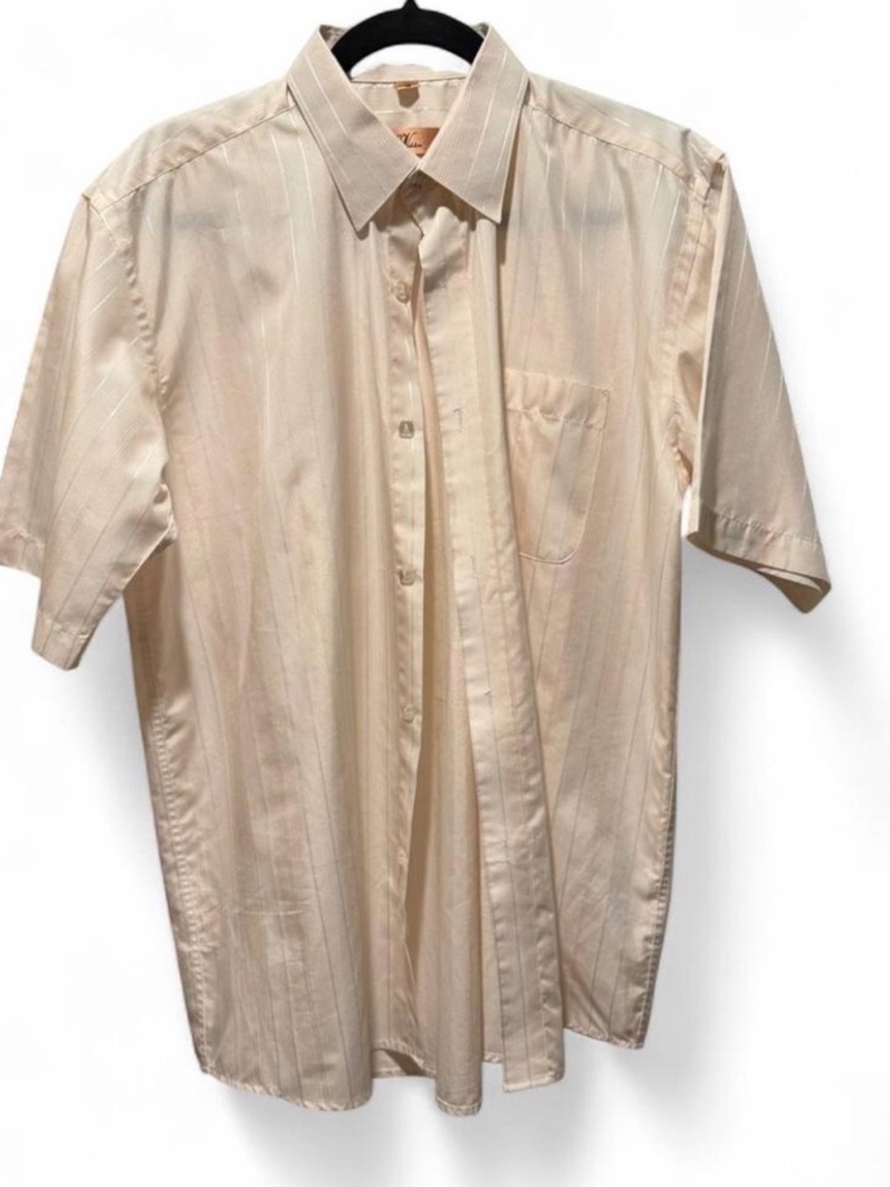Men's Short-Sleeve Dress Shirt in Light Cream